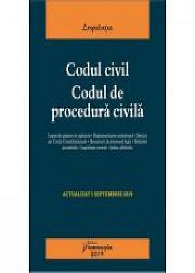 Codul civil. Codul de procedura civila, editia 11 (actualizat 1 septembrie 2019)