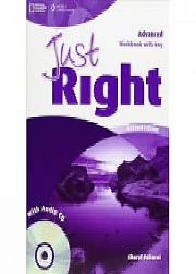 Coperta cărții Just Right Advanced Second Edition Workbook with Key with Audio CD